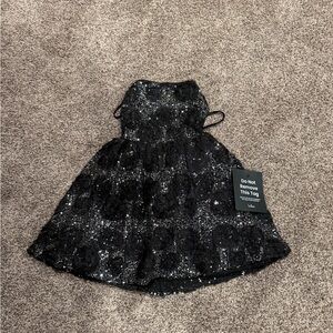 Lulu's Black Sequin Strapless Dress